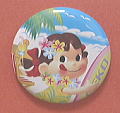 不二家「ペコポコ世界旅行」缶バッジ：ハワイのペコちゃん